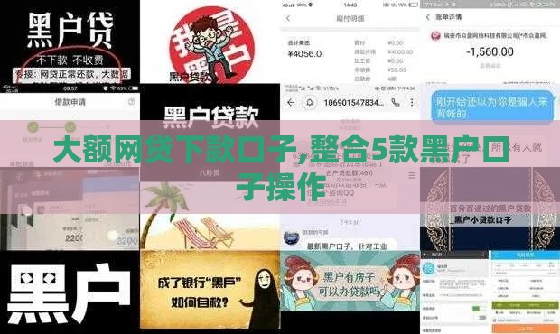大额网贷下款口子,整合5款黑户口子操作