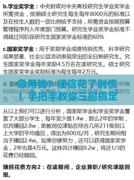 急用钱？征信花了别慌！手把手教你三招搞定贷款难题