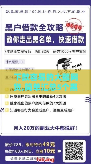下款容易的大额网贷,简单汇总5个黑户下款老口子