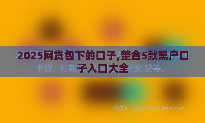 2025网贷包下的口子,整合5款黑户口子入口大全