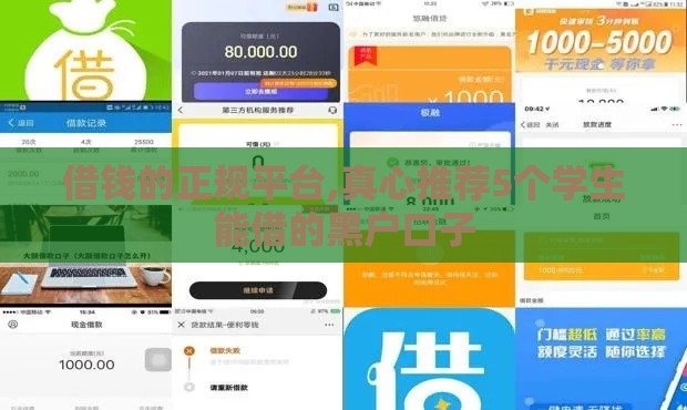 借钱的正规平台,真心推荐5个学生能借的黑户口子