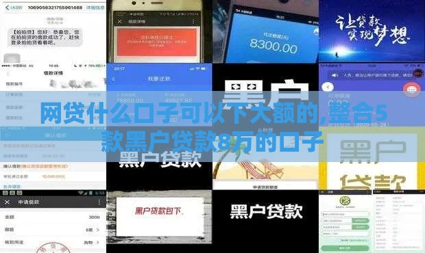 网贷什么口子可以下大额的,整合5款黑户贷款8万的口子