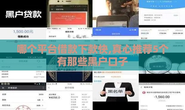 哪个平台借款下款快,真心推荐5个有那些黑户口子