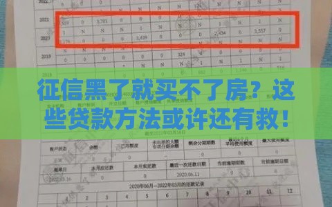征信黑了就买不了房？这些贷款方法或许还有救！