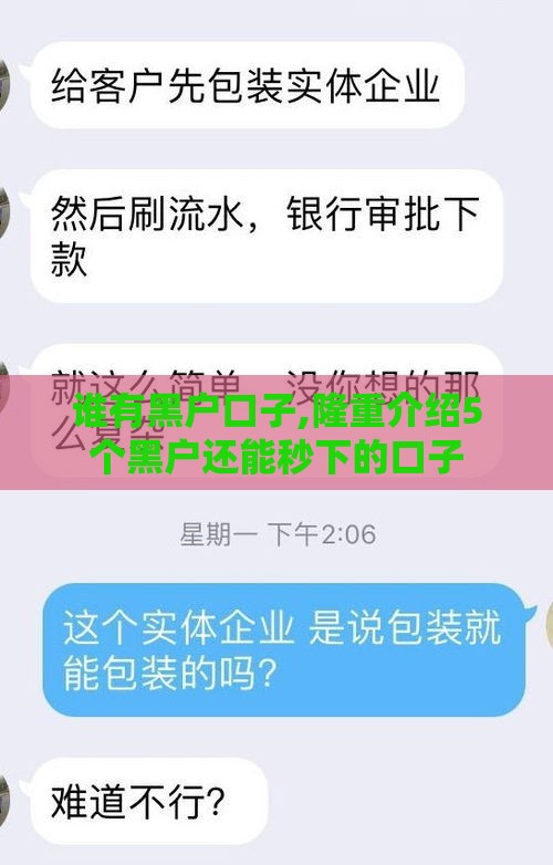 谁有黑户口子,隆重介绍5个黑户还能秒下的口子 谁有黑户口子,隆重介绍5个黑户还能秒下的口子