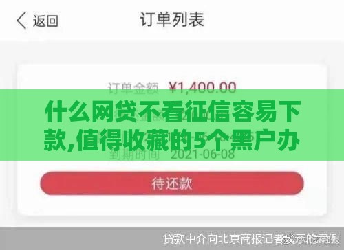 什么网贷不看征信容易下款,值得收藏的5个黑户办信用卡口子