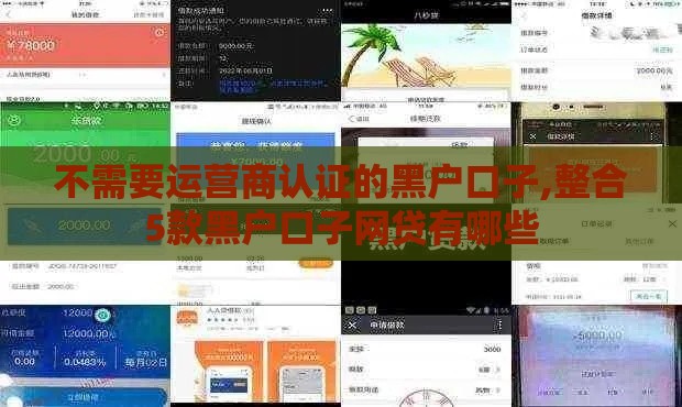 不需要运营商认证的黑户口子,整合5款黑户口子网贷有哪些