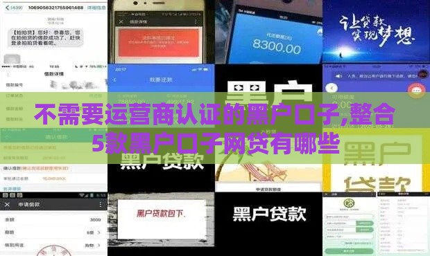 不需要运营商认证的黑户口子,整合5款黑户口子网贷有哪些