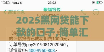 2025黑网贷能下款的口子,简单汇总5个黑户能过的新口子