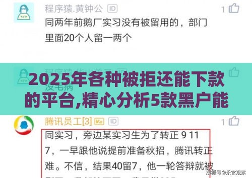 2025年各种被拒还能下款的平台,精心分析5款黑户能下口子