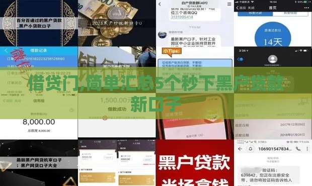 借贷门,简单汇总5个秒下黑户贷款新口子