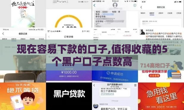 现在容易下款的口子,值得收藏的5个黑户口子点数高