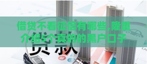 借贷不看征信有哪些,隆重介绍5个真的的黑户口子