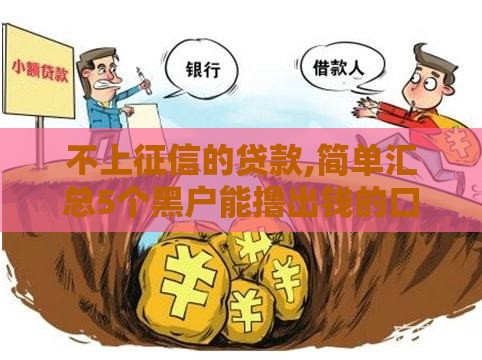 不上征信的贷款,简单汇总5个黑户能撸出钱的口子