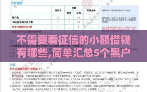 不需要看征信的小额借钱有哪些,简单汇总5个黑户网贷保下的口子 不需要看征信的小额借钱有哪些,简单汇总5个黑户网贷保下的口子
