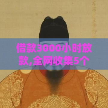 借款3000小时放款,全网收集5个黑户网上贷款口子