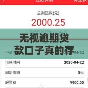 无视逾期贷款口子真的存在吗？背后套路大揭秘！