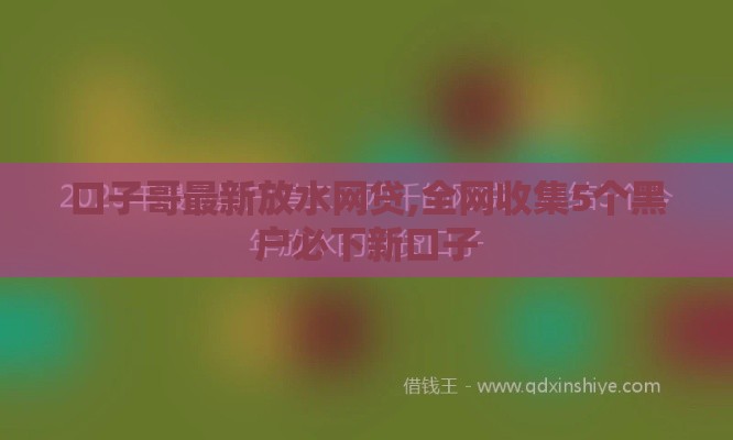 口子哥最新放水网贷,全网收集5个黑户必下新口子