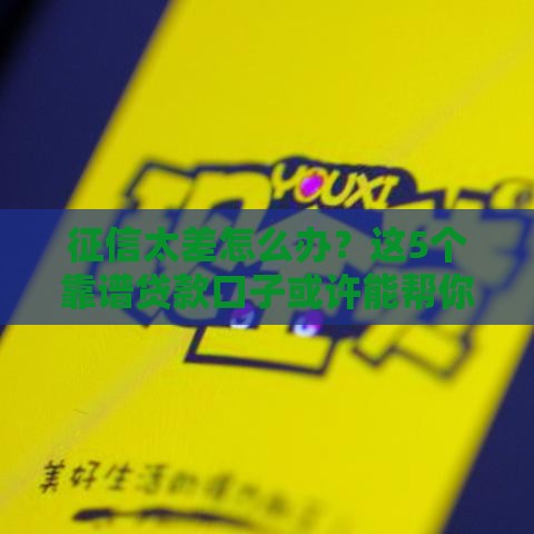 征信太差怎么办？这5个靠谱贷款口子或许能帮你！
