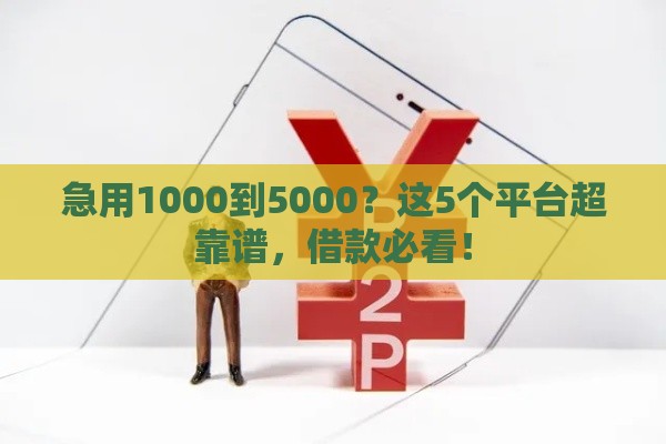 急用1000到5000？这5个平台超靠谱，借款必看！