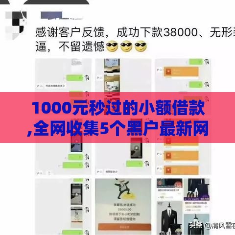1000元秒过的小额借款,全网收集5个黑户最新网货口子