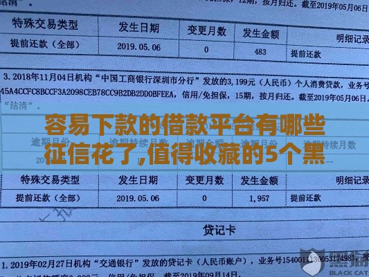 容易下款的借款平台有哪些征信花了,值得收藏的5个黑户不用还款的口子