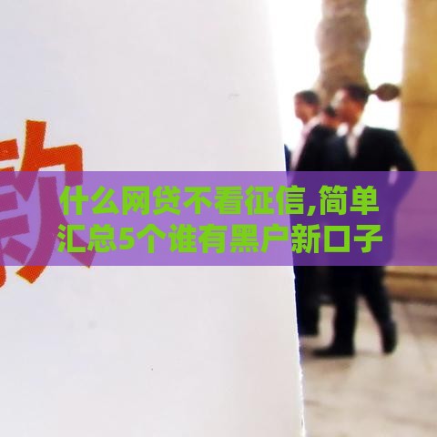什么网贷不看征信,简单汇总5个谁有黑户新口子 什么网贷不看征信,简单汇总5个谁有黑户新口子
