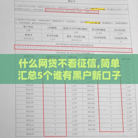 什么网贷不看征信,简单汇总5个谁有黑户新口子 什么网贷不看征信,简单汇总5个谁有黑户新口子