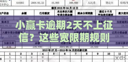 小赢卡逾期2天不上征信？这些宽限期规则要懂！