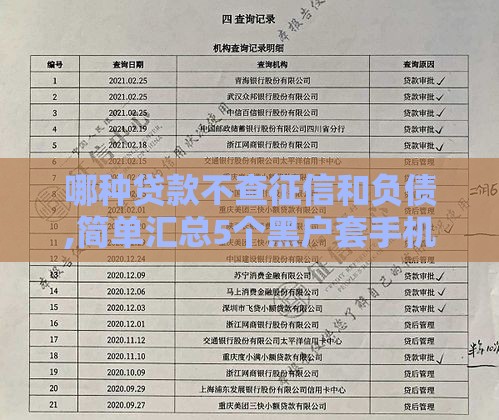 哪种贷款不查征信和负债,简单汇总5个黑户套手机的口子