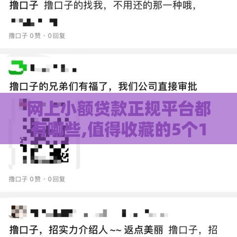 网上小额贷款正规平台都有哪些,值得收藏的5个18岁黑户贷款口子