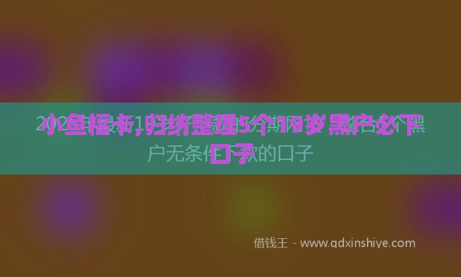 小鱼福卡,归纳整理5个19岁黑户必下口子