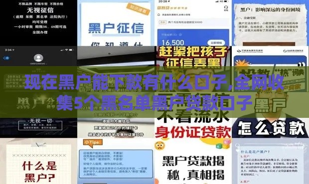 现在黑户能下款有什么口子,全网收集5个黑名单黑户贷款口子