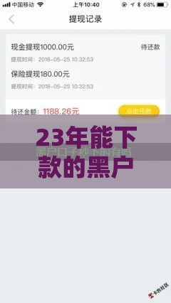 23年能下款的黑户口子,隆重介绍5个黑户秒过一千的口子