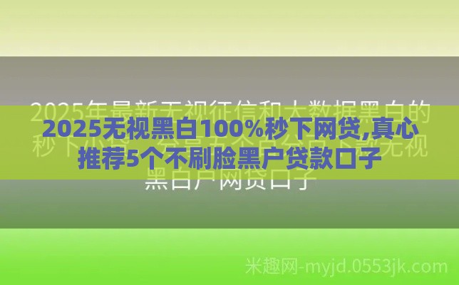 2025无视黑白100%秒下网贷,真心推荐5个不刷脸黑户贷款口子