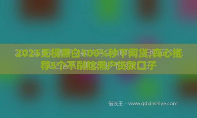 2025无视黑白100%秒下网贷,真心推荐5个不刷脸黑户贷款口子