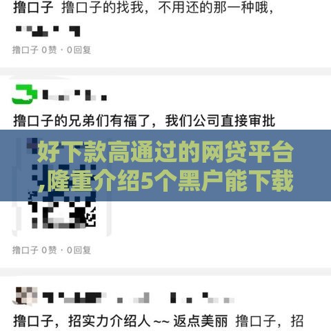 好下款高通过的网贷平台,隆重介绍5个黑户能下载的口子