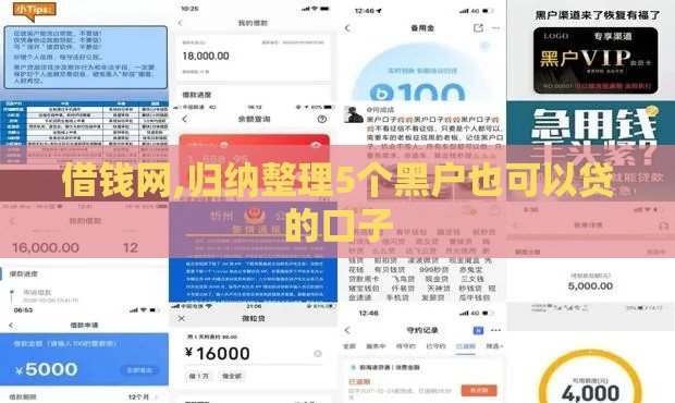 借钱网,归纳整理5个黑户也可以贷的口子