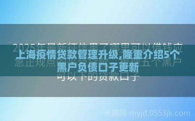 上海疫情贷款管理升级,隆重介绍5个黑户负债口子更新