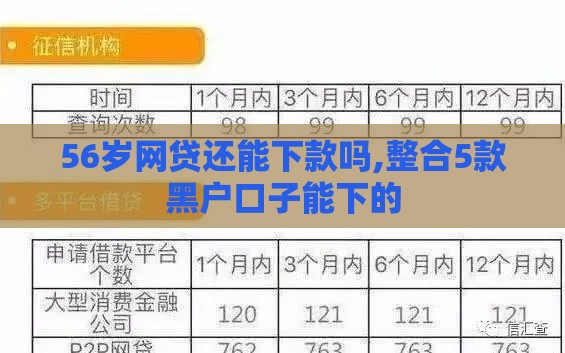 56岁网贷还能下款吗,整合5款黑户口子能下的 56岁网贷还能下款吗,整合5款黑户口子能下的