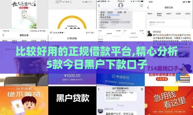 比较好用的正规借款平台,精心分析5款今日黑户下款口子