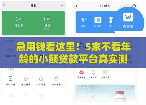 急用钱看这里！5家不看年龄的小额贷款平台真实测评