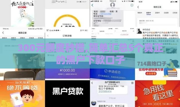 300元额度秒借,简单汇总5个真正的黑户下款口子