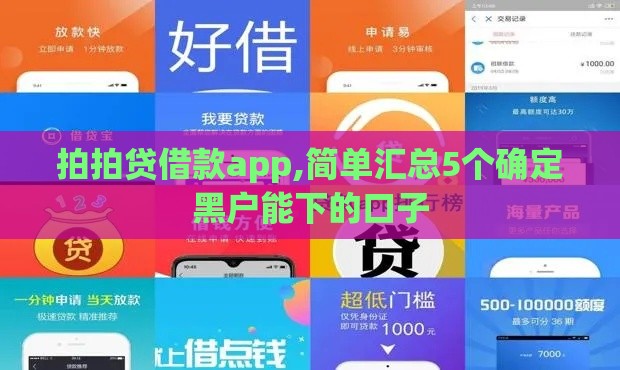 拍拍贷借款app,简单汇总5个确定黑户能下的口子