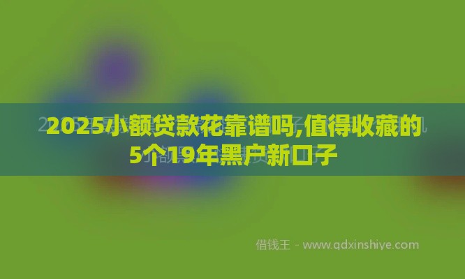 2025小额贷款花靠谱吗,值得收藏的5个19年黑户新口子