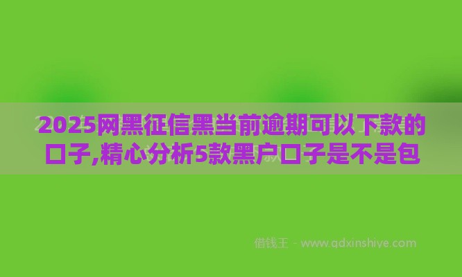2025网黑征信黑当前逾期可以下款的口子,精心分析5款黑户口子是不是包下