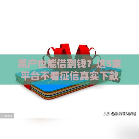 黑户也能借到钱？这5家平台不看征信真实下款