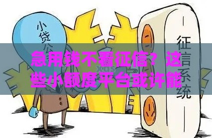 急用钱不看征信？这些小额度平台或许能帮到你！