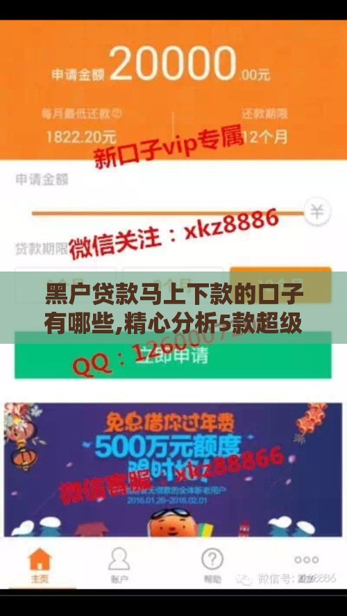 黑户贷款马上下款的口子有哪些,精心分析5款超级大黑户网袋口子