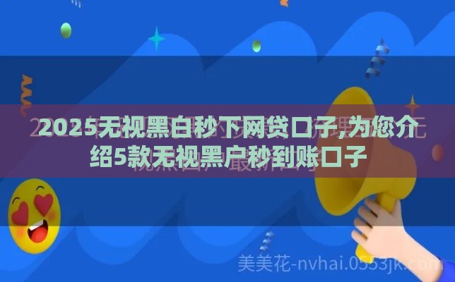 2025无视黑白秒下网贷口子,为您介绍5款无视黑户秒到账口子